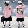 Kids Clothes Boy Pure Hip-hop Street Graffiti Print T-shirt Oversized Short Sleeves Children's Clothing 2026