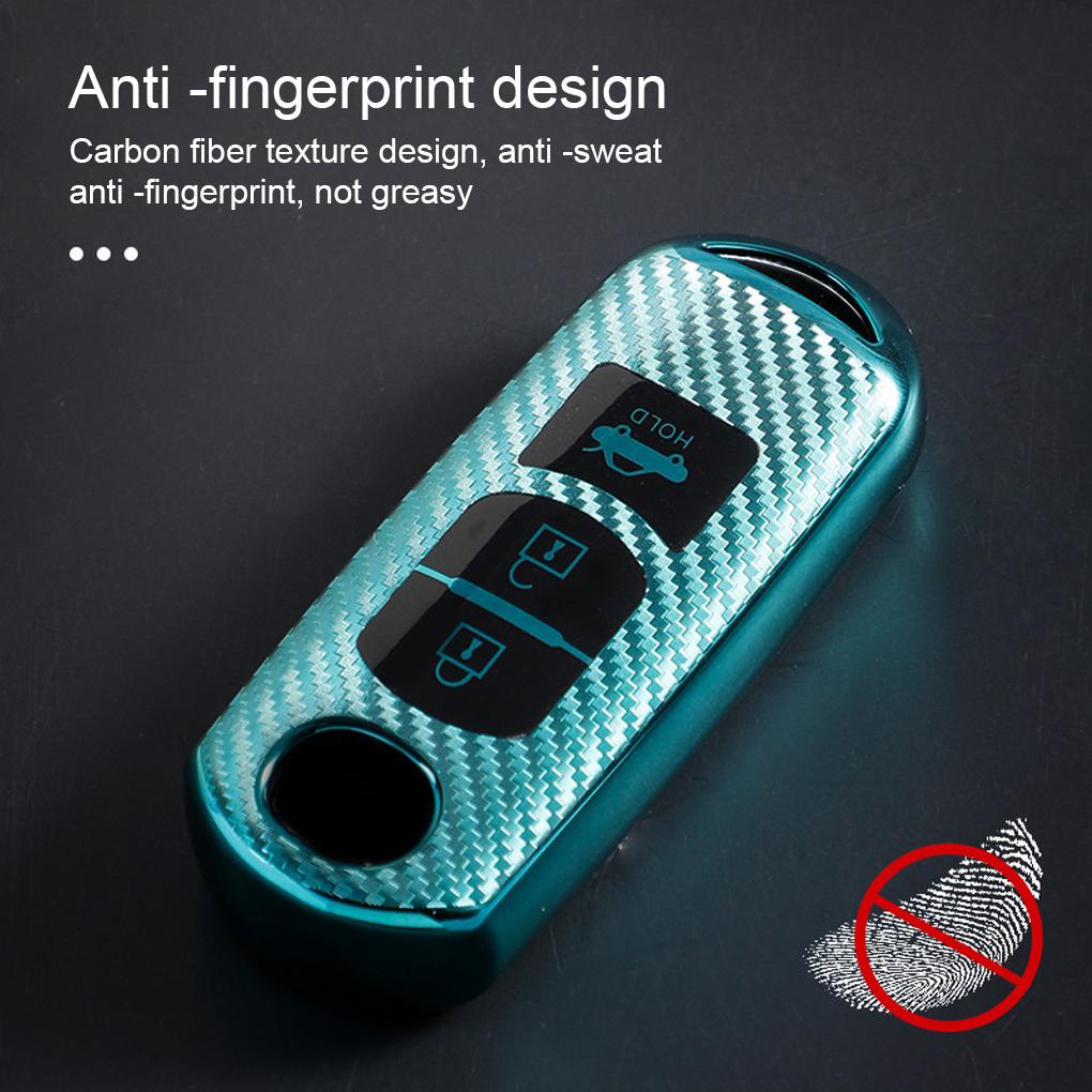 Carbon Fiber Car Key Fob TPU Solid Color Flexible 1:1 Shockproof Stylish Sweatproof Shell Protector Accessories