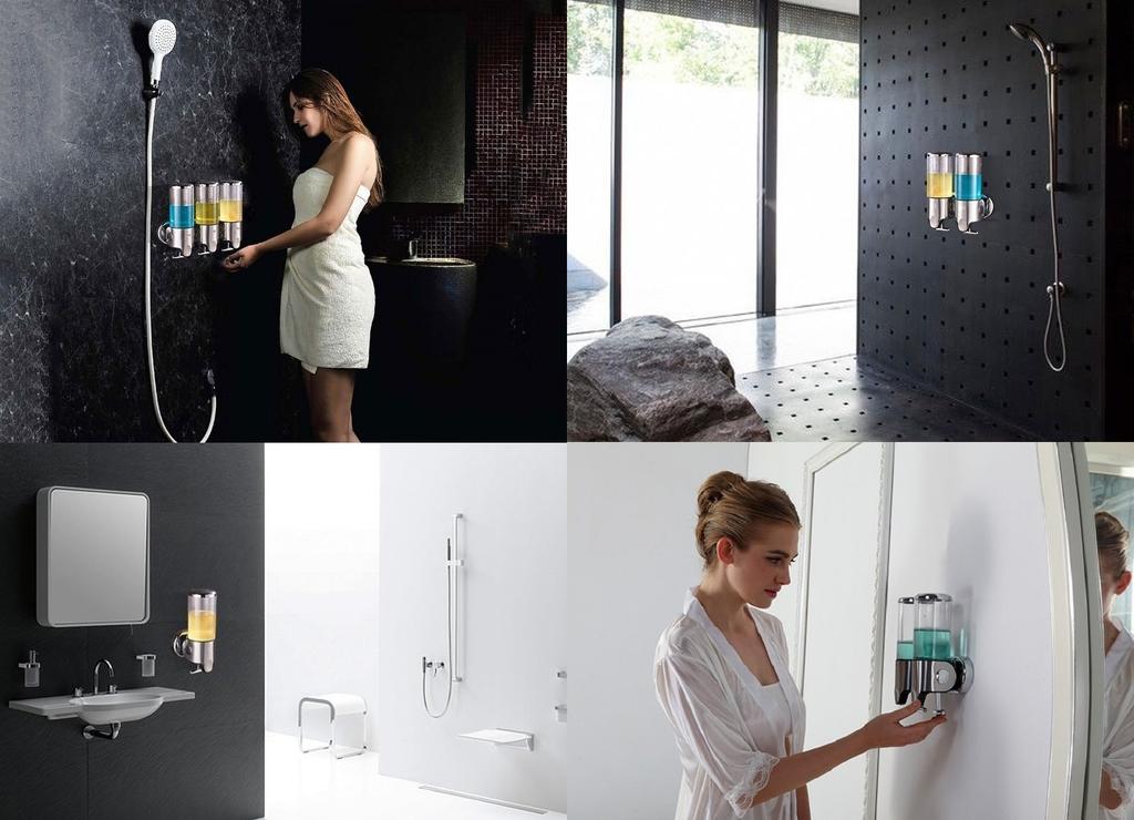 Soap Dispenser Wall Mounted for Wall Mount Manual [FUPUTWO] Bath, Kitchen, Bathroom, Pump, (1000ml)