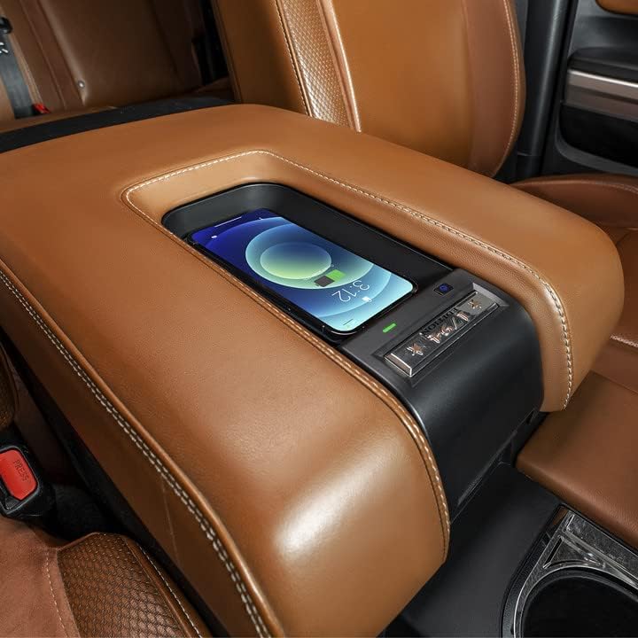 CarQiWireless Wireless Charger for Toyota Tundra 2014 2015 2016 2017 2018 2019 2020 2021, Center Console Wireless Charger Tray Phone Charging Pad for