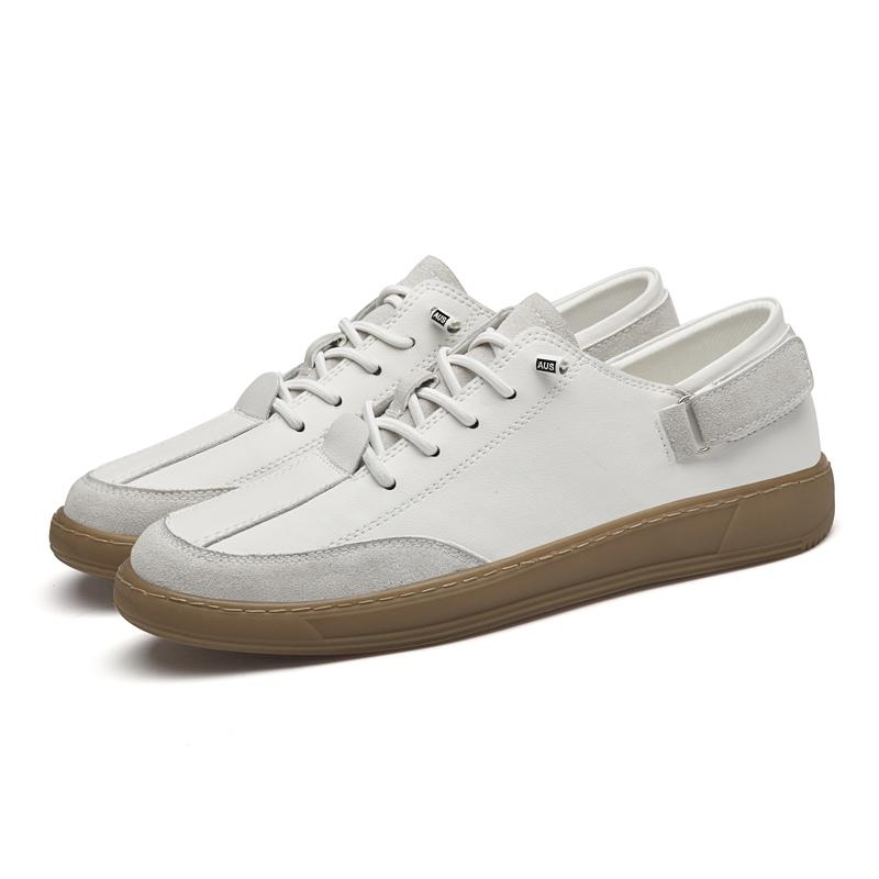 Fashion High Quality Men Flat Designer Sports Shoes Casual Leather Outdoor Fashion Comfy Tennis Shoes Antiskid Lace-Up Vulcanized Shoes