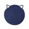 1Pc Cotton Rope Woven Insulation Pad Design Dining Table Tray Mat Insulation Pad Cartoon Cat Ear Shaped Solid Color Dining Table