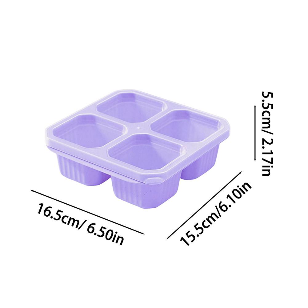 4 Recipientes de lanche de grade Recipientes de preparação de refeição reutilizáveis Recipientes de almoço portáteis para crianças e adultos Garrafas de armazenamento de lanches domésticos Utensílio de cozinha