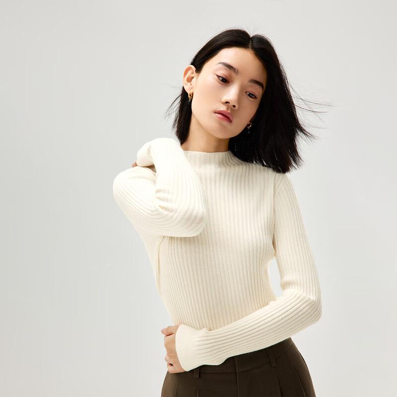 HLA Women's Solid Mock Neck Pullover Sweater