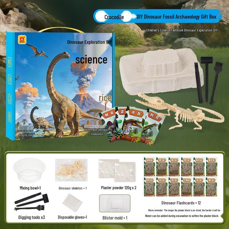 Dinosaur Fossil Excavation Kit for Kids - DIY Archaeological Dig Toy for Boys & Girls