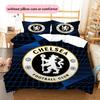 Chelsea FC Pattern Bedding Home Decoration Birthday Gift (1 * Duvet Cover + 2 * Pillowcase, Without Core)