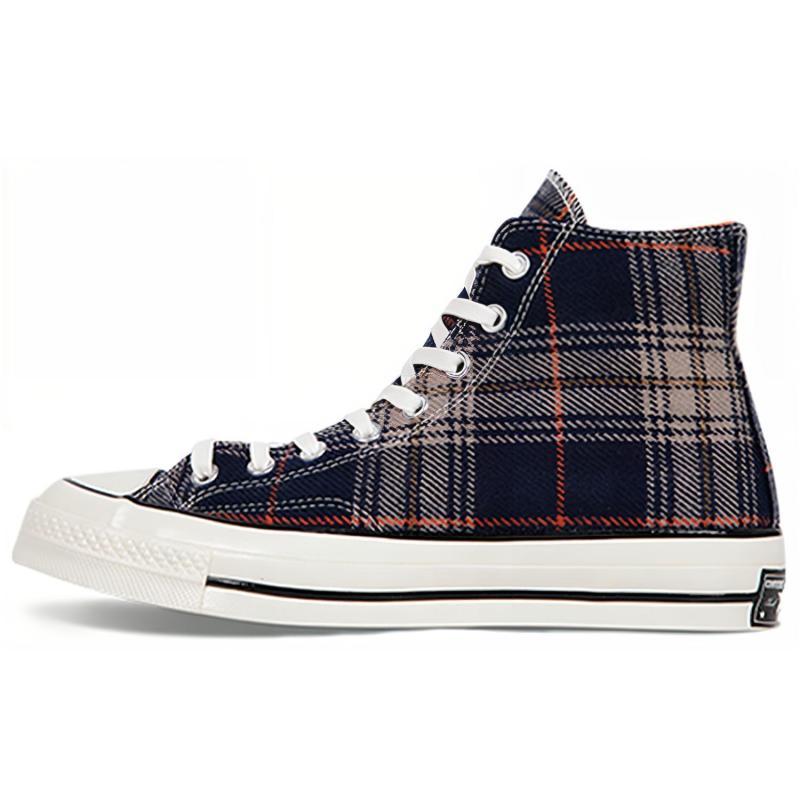 

Converse Chuck Taylor All Star 70 Hi Plaid Pack Удобные Нескользящие Износостойкие Дышащие Высокие Кеды Унисекс Темно-синий 46