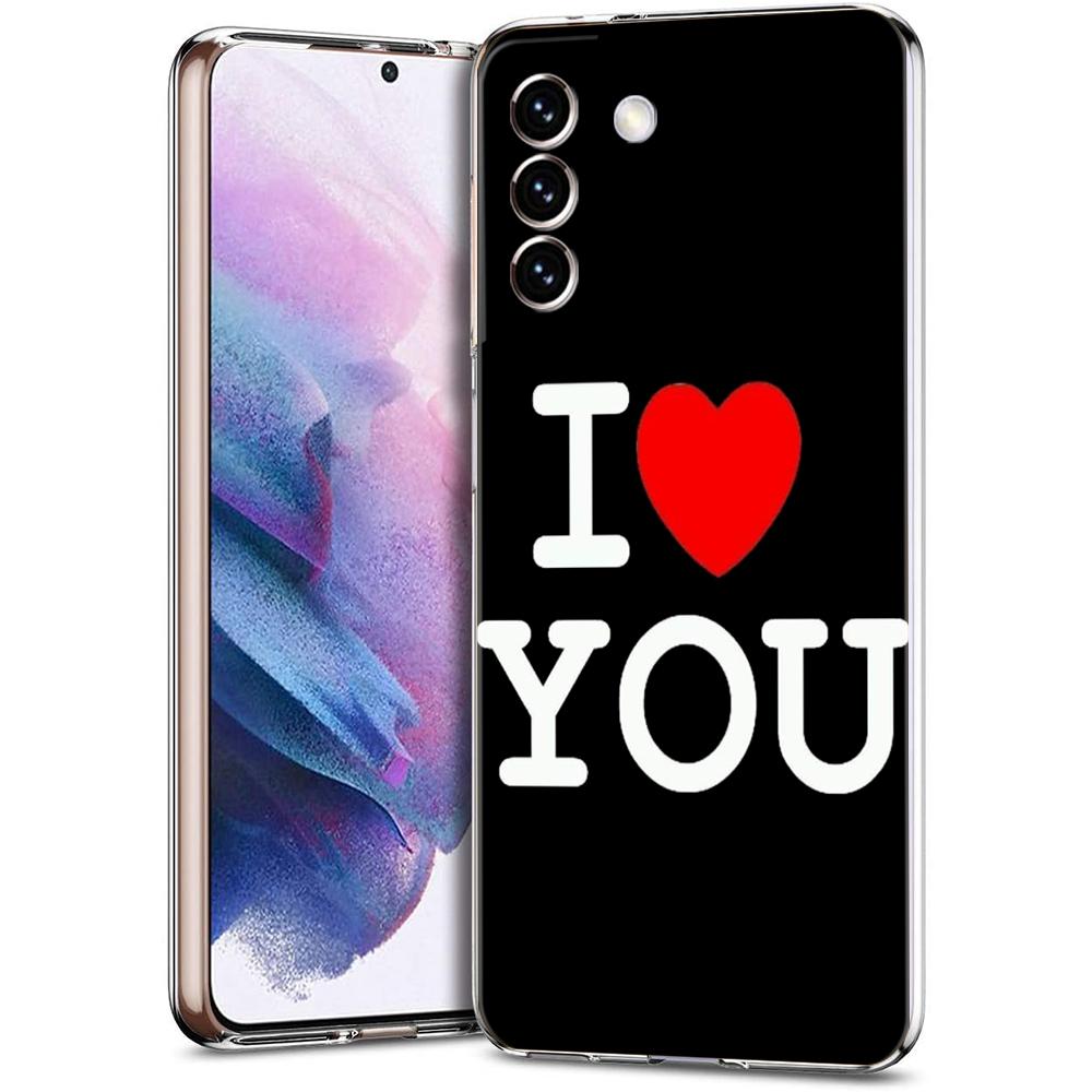 Phone Case For Samsung Galaxy S24 Ultra S23 FE S22 S20 S21 5G S10 S9 Plus S10E S8 Clear I Love you Pink Heart Cover