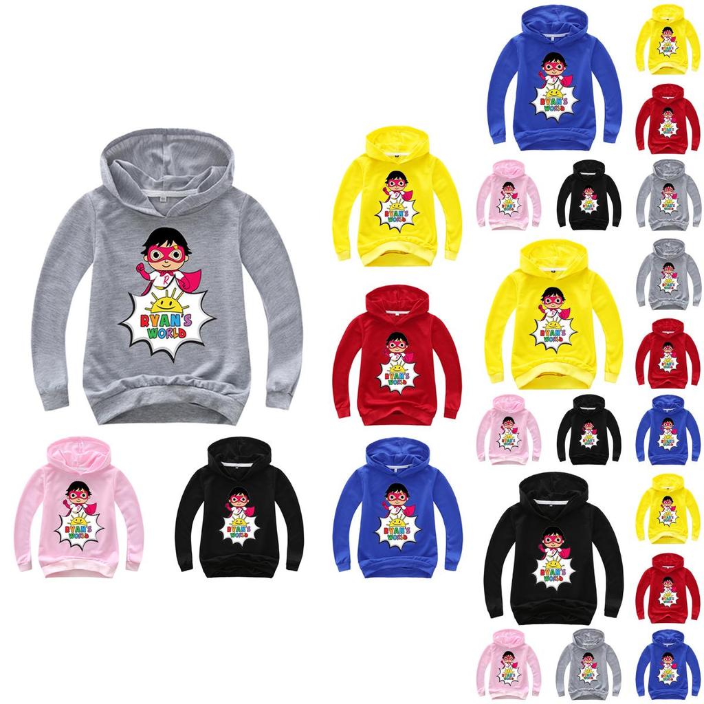 Felpa Cartone Animato per Bambini Ryan's World Morbida Comoda Maglione a Manica Lunga Pullover
