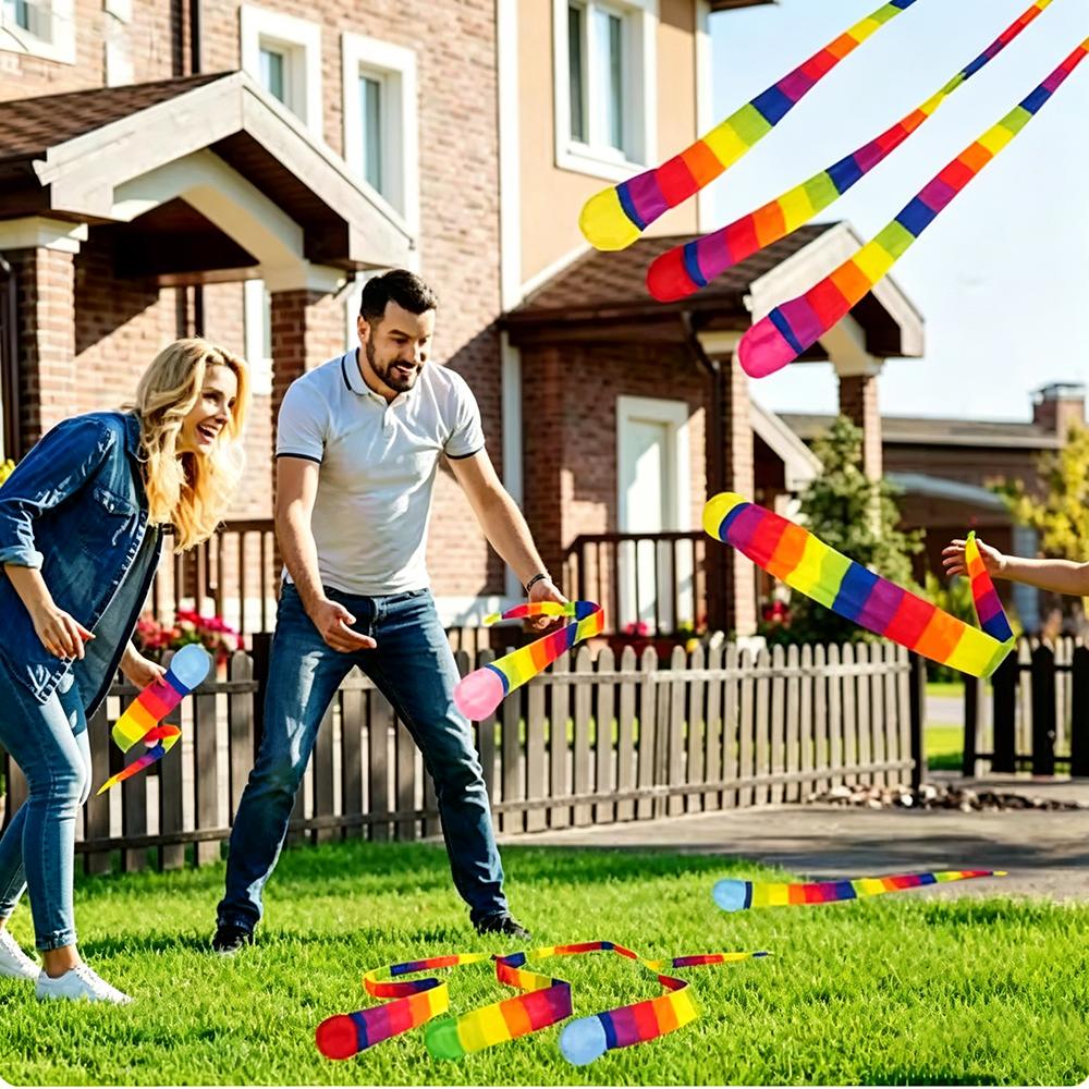 Rainbow Ribbon Throwing Catch Ball, Soft Foam Tail Meteor Sandbag Sensory Training Toy For Outdoor Hand-Eye Coordination Game
