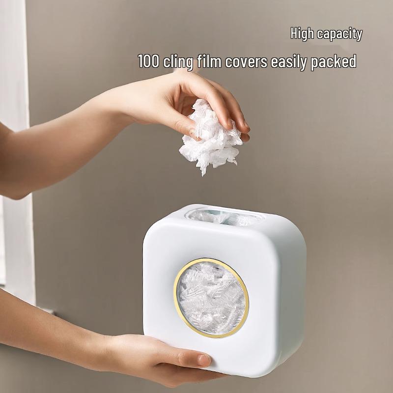 Wall-Mounted Cling Film Dispenser & Fresh-Keeping Bag Organizer