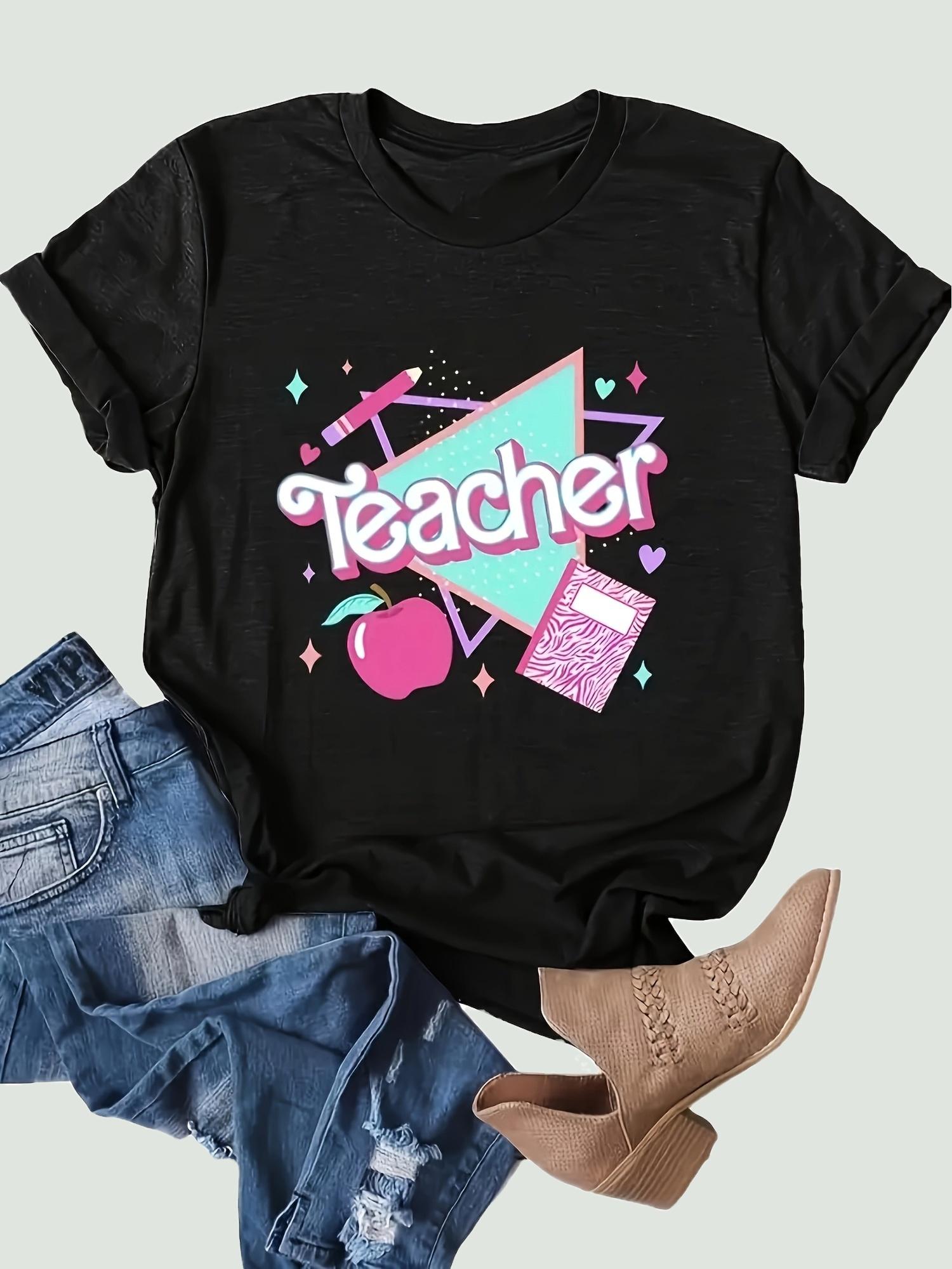 Retro Teacher Apple Books Pencil Graphic Tee T-shirt XXXXL