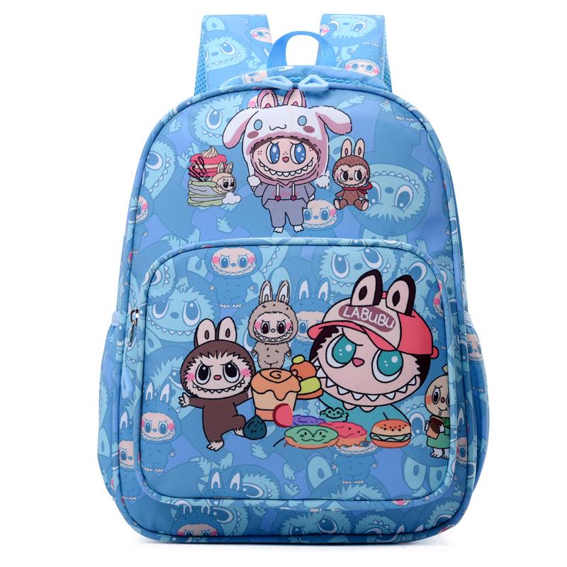 Zaino grande leggero Labubu Kids per studenti delle elementari 35*26*12 cm luce di colore blu