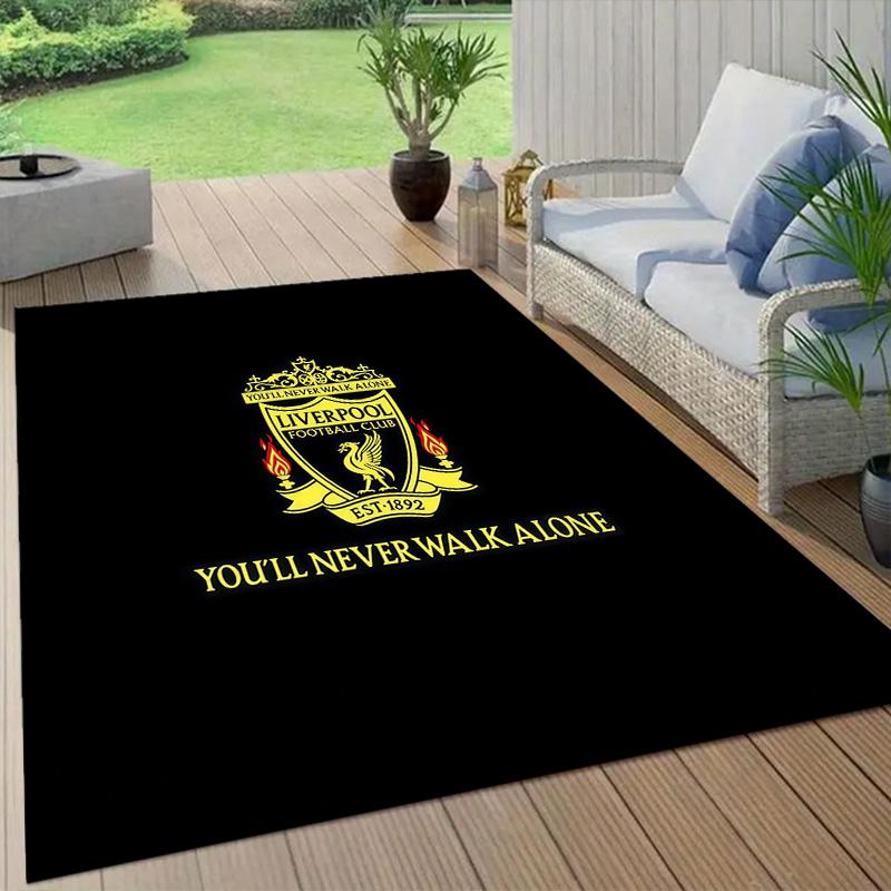 Leicester City Football Club Flannel Pattern Square Carpet,Area Rug,Carpet Rug for Living Room Bedroom Sofa Playroom Decor,Non-slip Floor Mat