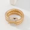 Snake Shape Necklace & Bracelet Set with Rhinestone Inlay