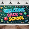 Back to School Season Graffiti Tapestry Cartoon Pattern Wear resistant Hanging Cloth Back to School Party Decoration