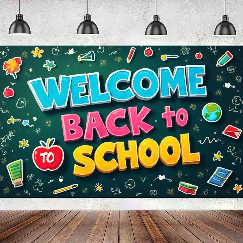 Back to School Season Graffiti Tapestry Cartoon Pattern Wear resistant Hanging Cloth Back to School Party Decoration