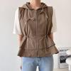 New ArrivAls Open Run Hood Vest Jumper Frill A Line