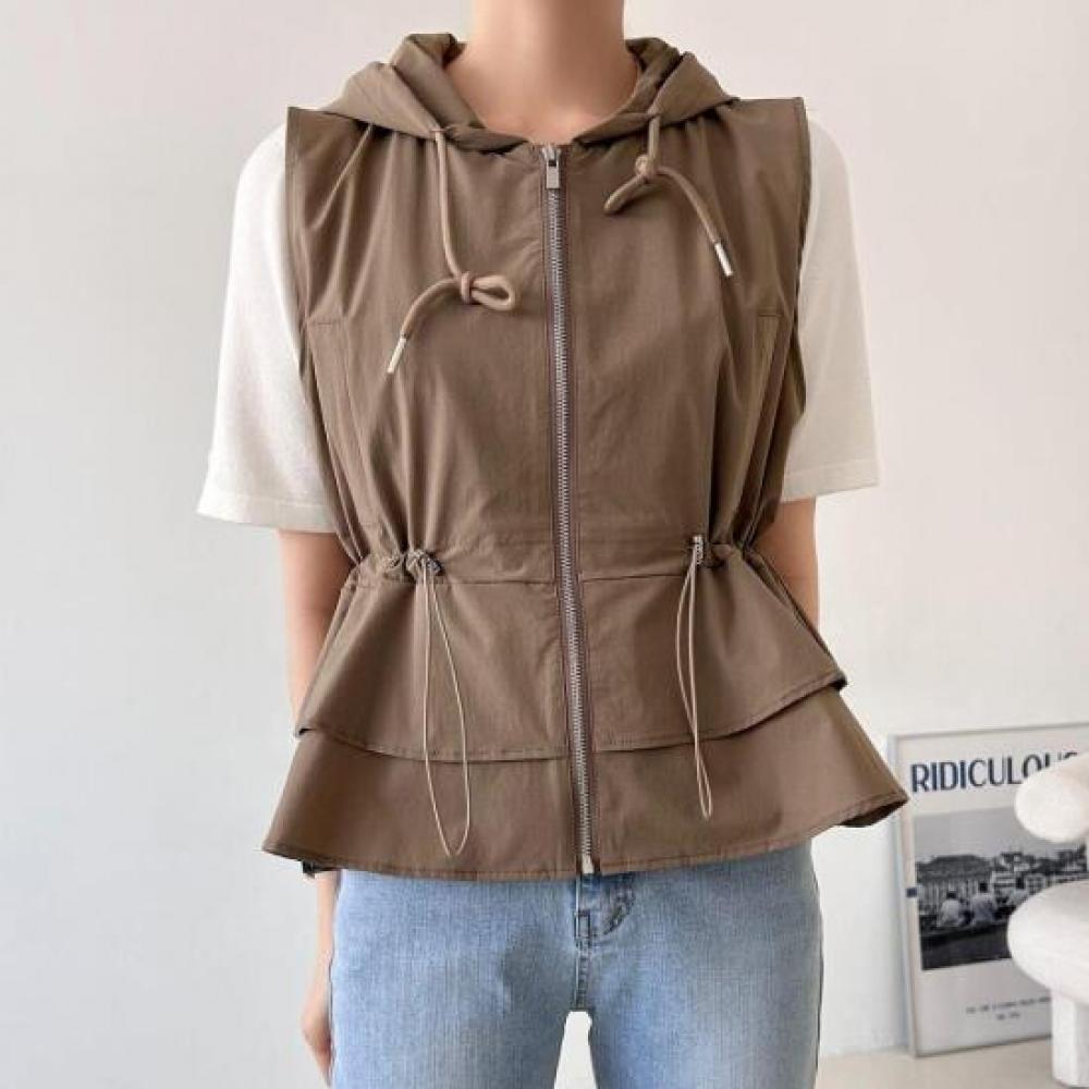 New ArrivAls Open Run Hood Vest Jumper Frill A Line