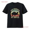 Turtle T Shirt Funny Lover Easily Distracted by Turtles Retro Vintage Washed Soft Comfortable V