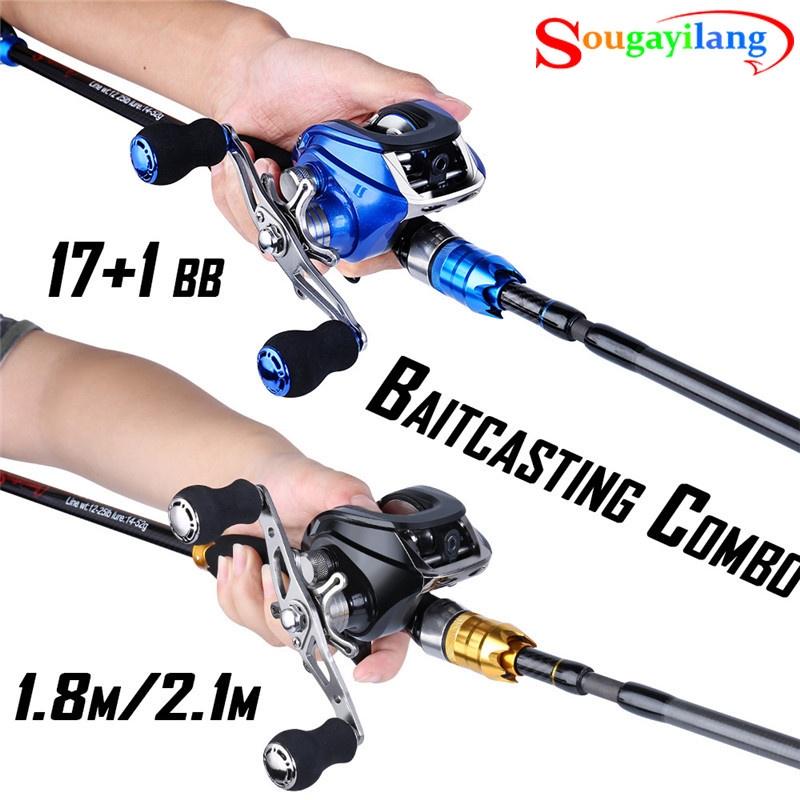 Buy Baitcasting Fishing Rod Reel Combo 1.8m/2.1M and 4 Section