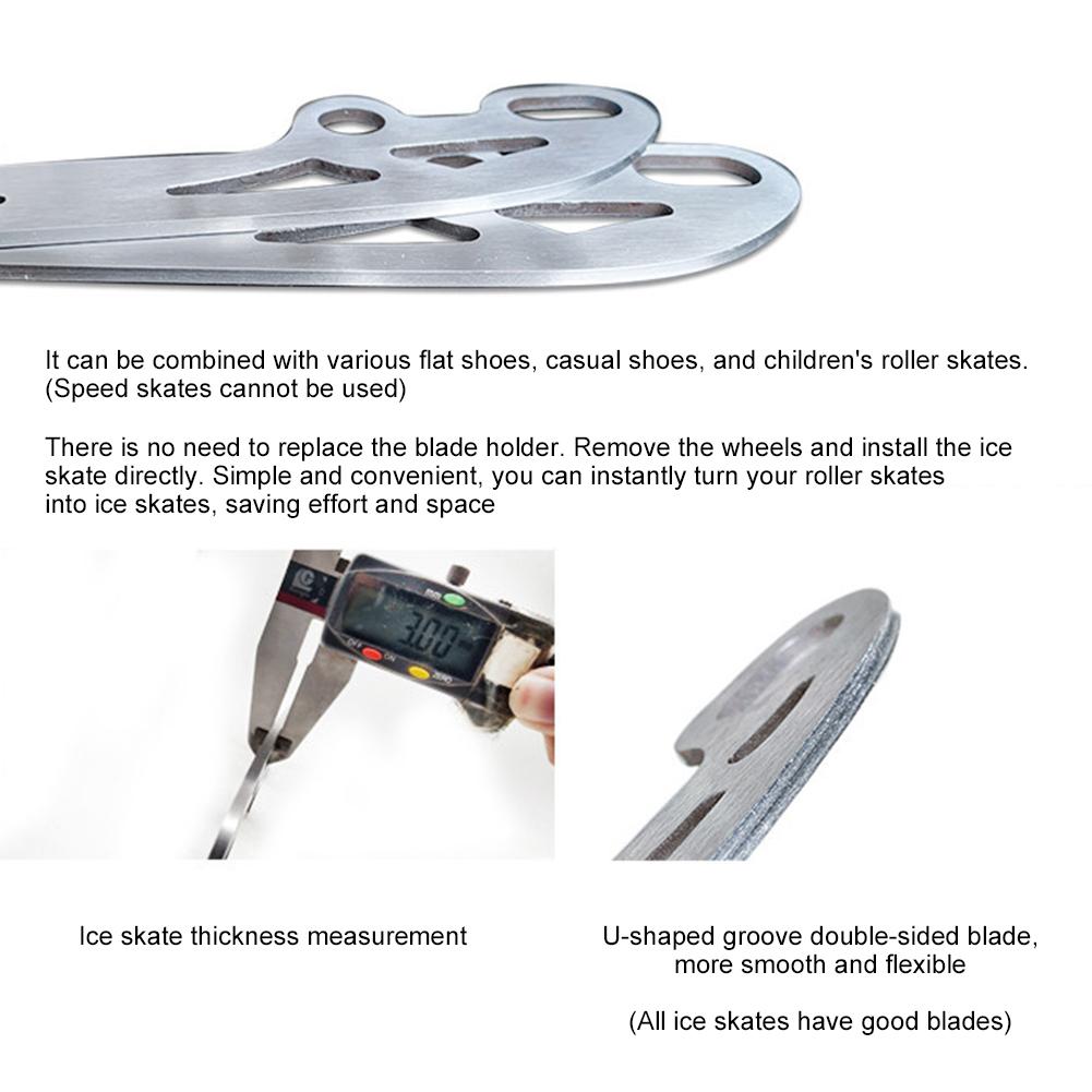 253/290mm Pattini da Ghiaccio Pattini a Rotelle Lama da Sci Acciaio Inossidabile Pattino da Ghiaccio Artistico Inline Hockey su Ghiaccio Pattinaggio su Ghiaccio Set Completo per Adulti Bambino