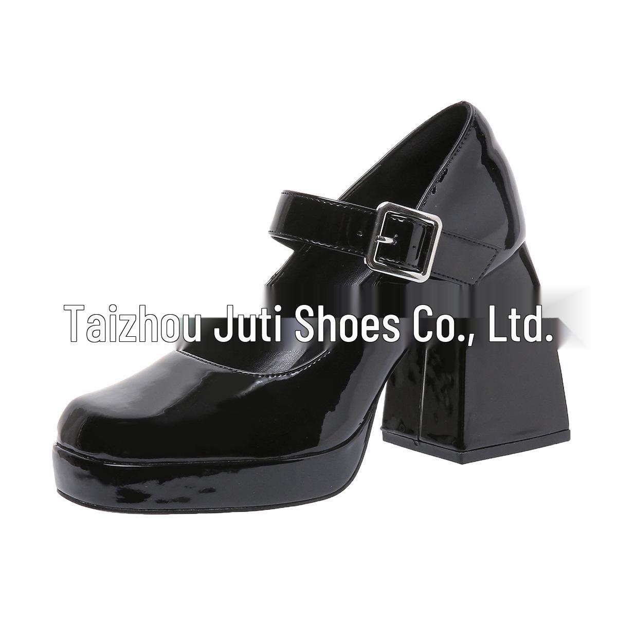 Stylish Women s Chunky Heel Square Toe Buckle Shoes - Plus Size, European & American Fashion US size 7