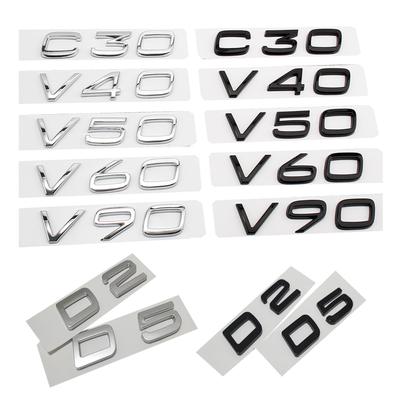 Applikerade bilklistermärken 3D AWD T3 T5 T6 T8 logotypmärke för C30 V40 V60 S40 S60 XC60 XC90 XC40 S9 S80 S60