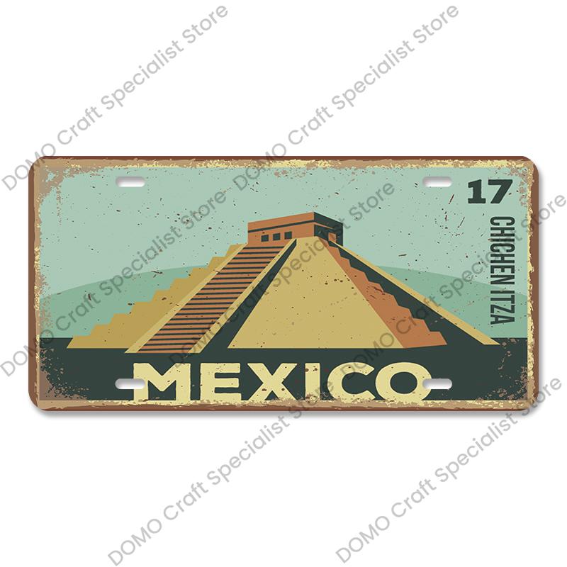 Nasjonalt landemerke Plakat Bilskilt Retro Frankrike New York Australia Metallblikkskilt Veggdekor Garasje Bilklubb