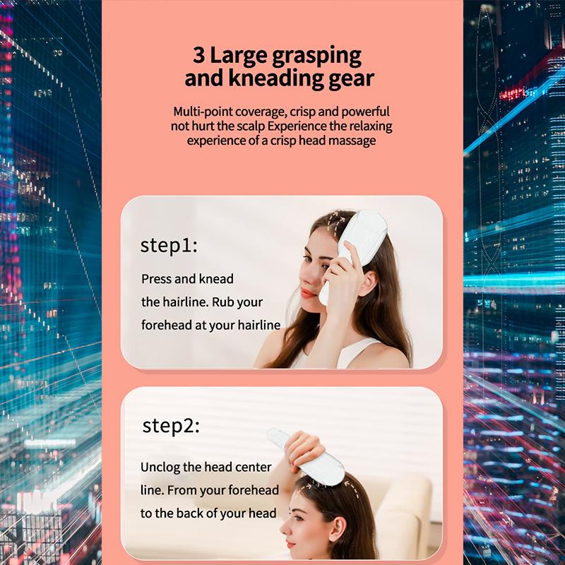 EMS Electric Head Massage Comb EMS Vibration Hair Care Anti-hair Loss Head Therapy Red and Blue Light Hair Growth Health