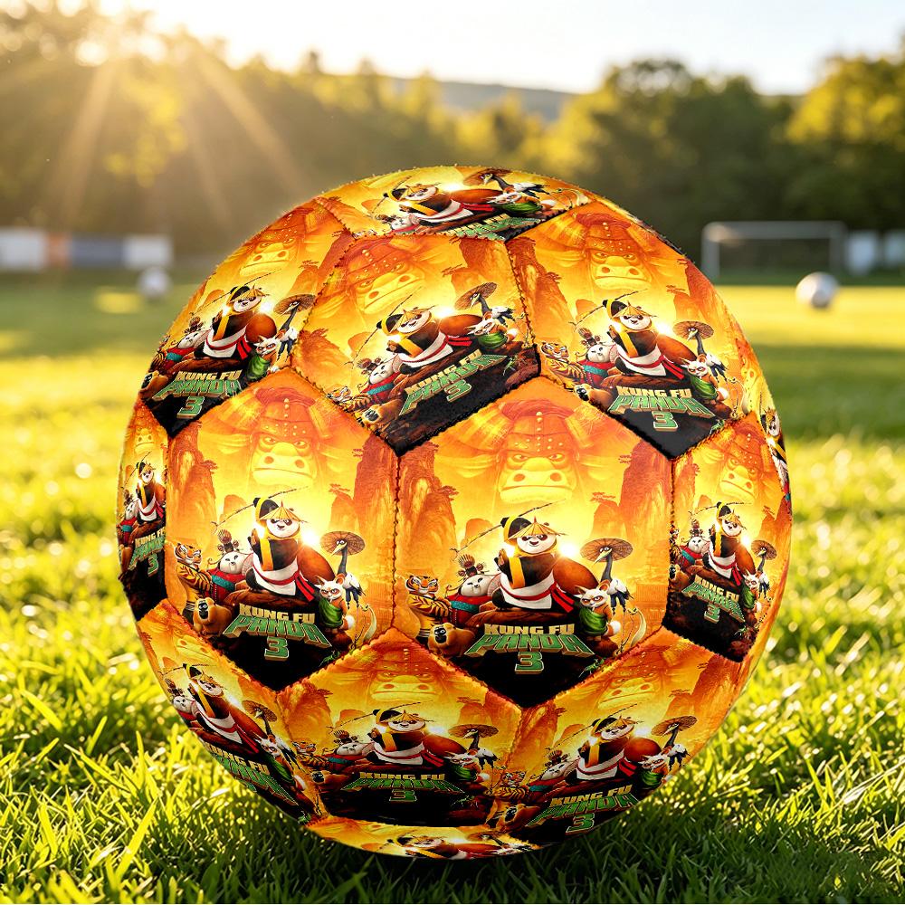 Size 5 Football Kung Fu Panda Pattern, Wear‑Resistant Soccer Ball for Match Training Daily Sports Play