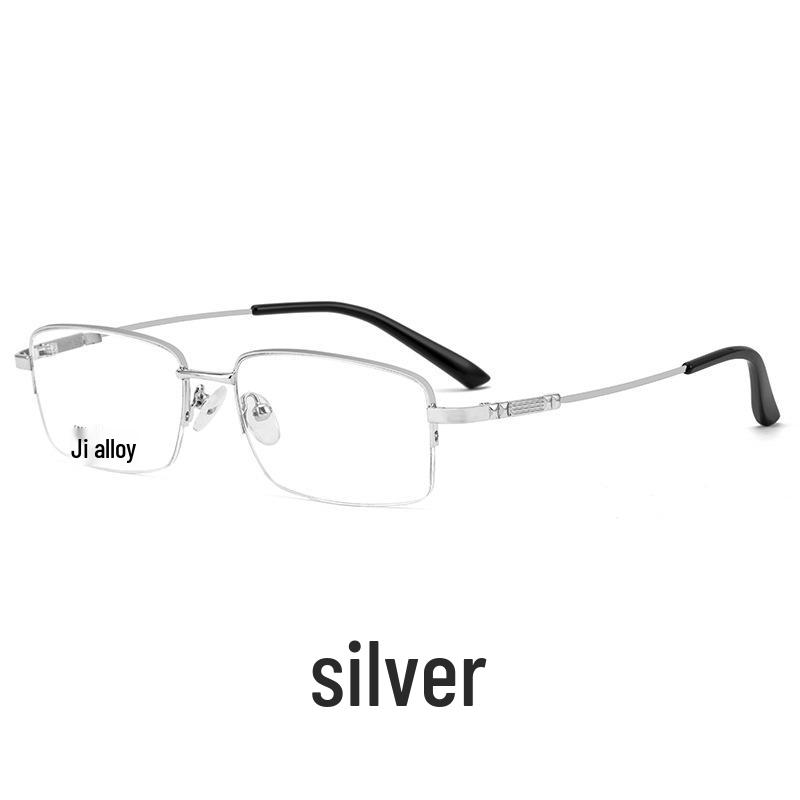 Ultralight Men's Business Titanium Semi-Rimless Eyeglass Frame for Prescription Glasses