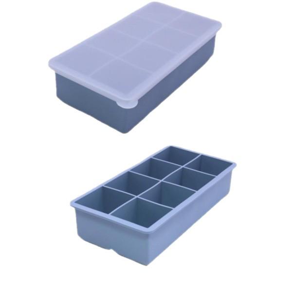 Silicone Ice Cube Tray with Lid - 8-Cube Whiskey Maker, Food-Grade for Home & Commercial Use