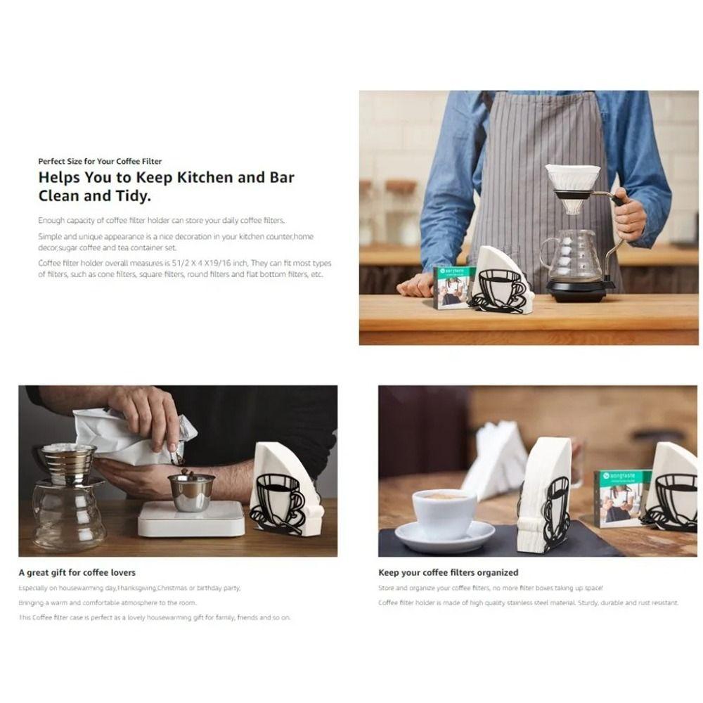Durable Paper Towel Storage Metal Paper Container Rack Coffee Filter Paper Holder Kitchen
