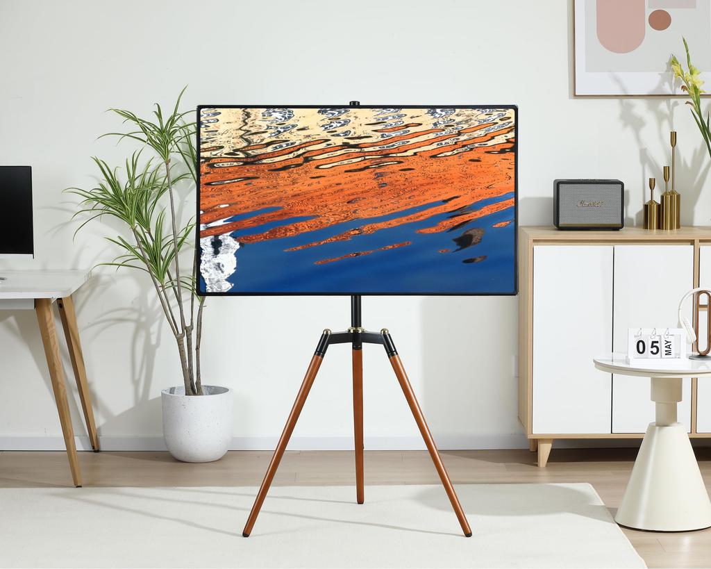 Fydeamer Easel TV Stand Tripod TV Stand Compatible with Inches Corner Free Standing VESA Standard Stepless Height Adjustment TV Mount Load Capacity