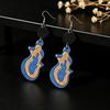 Bohemian Retro Geometric Wooden Earrings with Printed Pattern