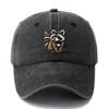 Raccoon Printing Baseball Cap Unisex Washed Visor Adjustable Outdoor Casual Headwear