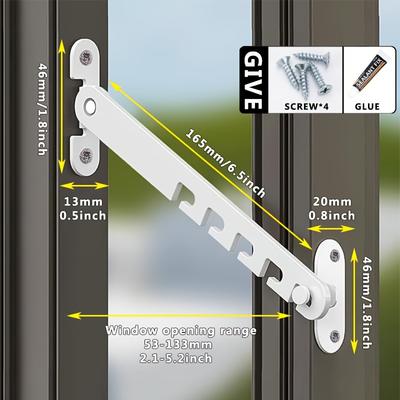 Verstellbarer Fensterbegrenzer, verstellbarer Fensterverschlussbegrenzer, Fensterkippversteller geeignet für Schwingtüren und -fenster Aluminium
