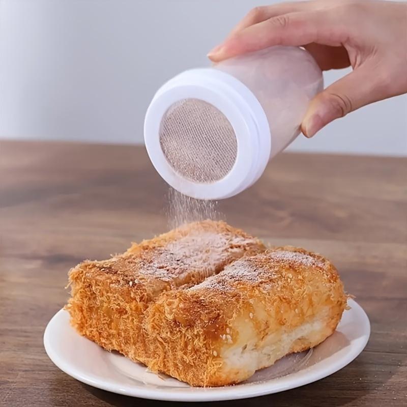 1PC Handheld Round Flour Sieve Household Dusting Can Baking Cocoa Powder Sieve Cup Powdered Sugar Sieve