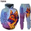 Dog 3D Printed Unisex Hoodies Cute Hoodie German Shepherd Hoodie Tops Casual Sweatshirt Pop Mens Womens Two Suit