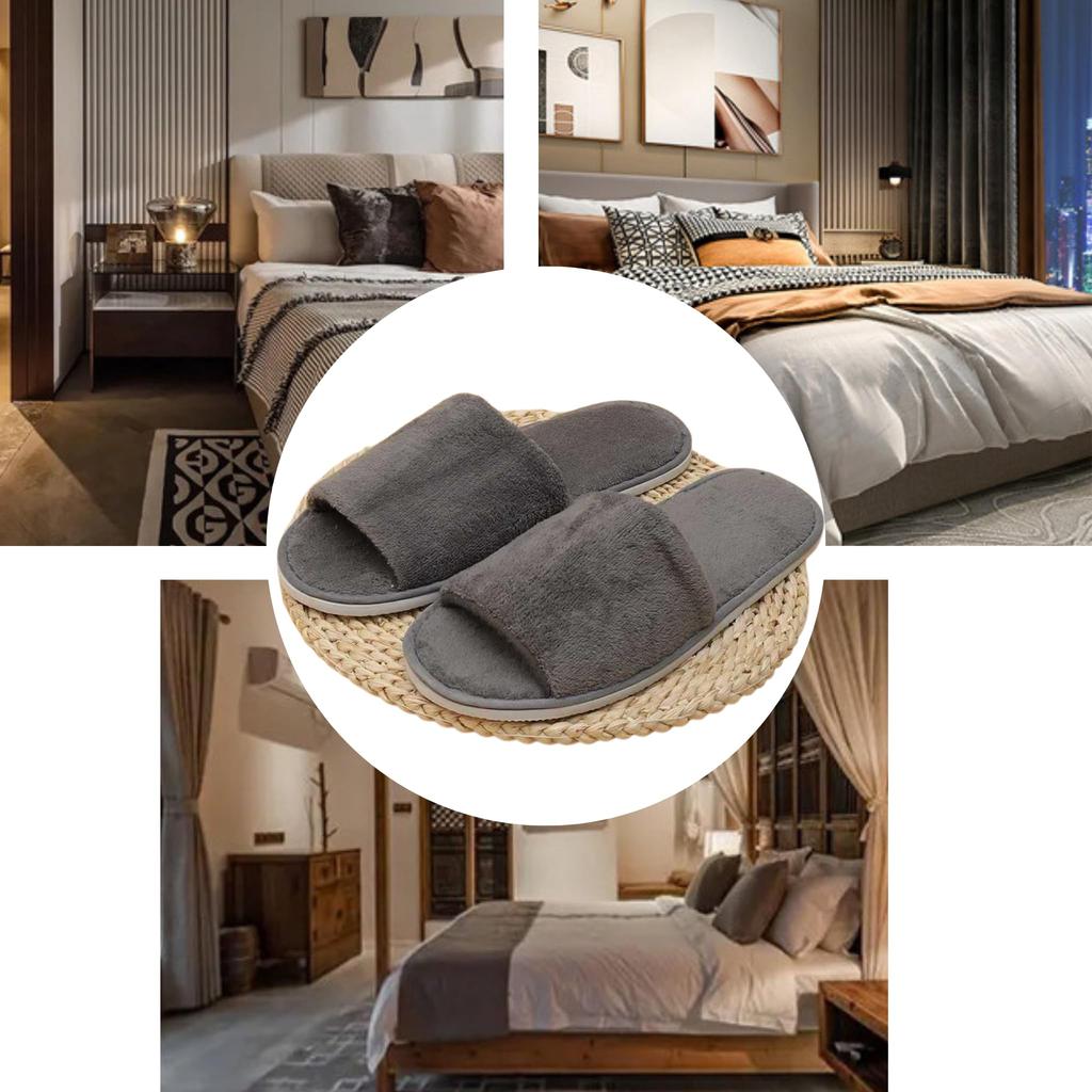 Golspia Disposable Individually For Indoor 6 Pairs Slippers, Wrapped, Portable, Thick, Hotel-Quality, Guests, Use, Unisex, White/Gray,