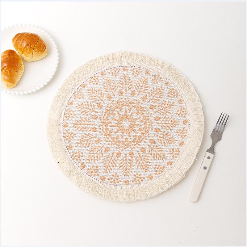 Coaster, Nordic fabric, tassel insulation mat, heat-resistant home pot mat, dining mat, Bohemian decorative mat