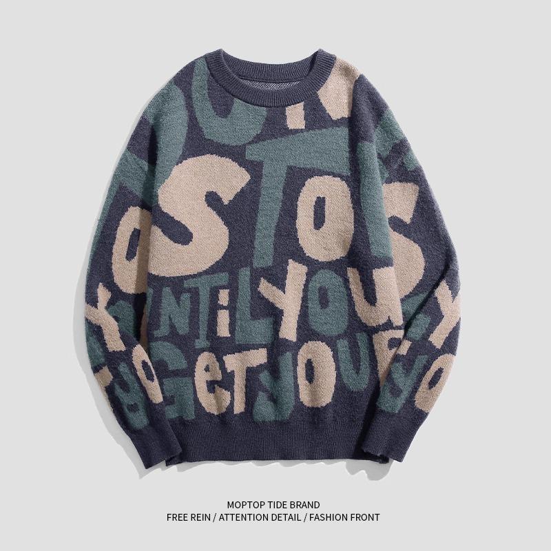 

Autumn-Winter Casual Loosely Knit Wool Sweater - Trendy American Brand XXL