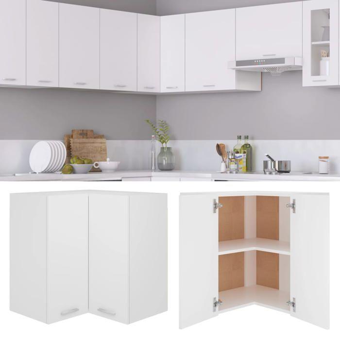 VidaXL Corner Wall Cabinet White 57x57x60 Cm Wood 802537