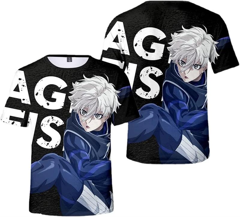 Anime Blue Lock 3D Printed Top Fashionable Sports Short Sleeved Men's T-shirts - Soft Medium Stretch Polyester Fabric Summer Relaxed Fit Clothing