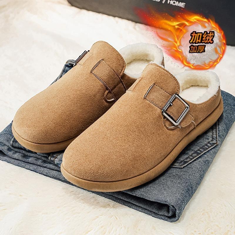 Große Baumwollschuhe Winter Neu Schnee Fleece Warm Faulschuhe Fleece Schneestiefel Baumwollschuhe Herrenschuhe Halbschale