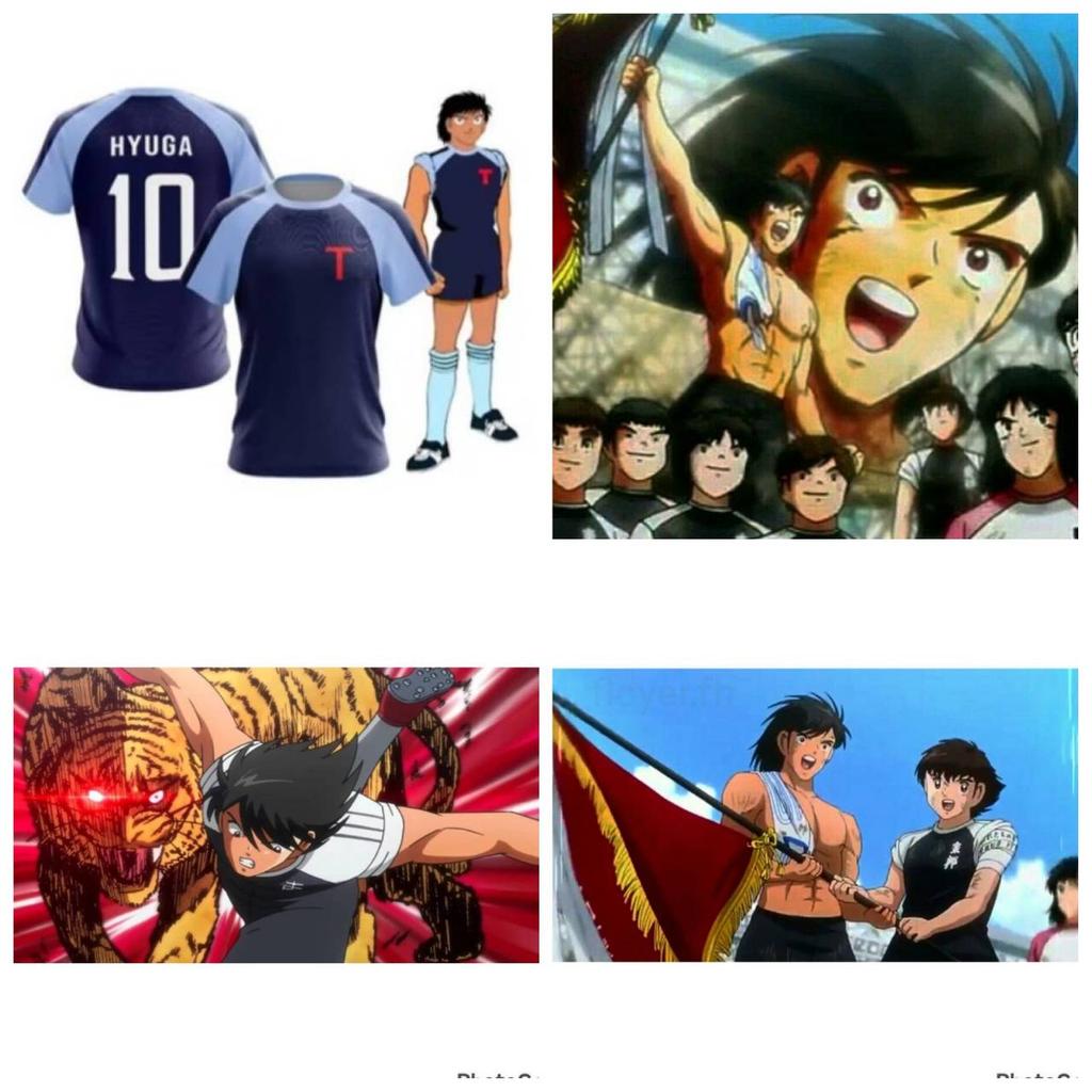Camiseta de futebol cosplay Capitão Tsubasa Hyuga Lenders, camiseta japonesa de tigre com estampa de animação, uniforme vintage de manga curta e secagem rápida