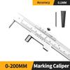 Kerseo Marking Vernier Caliper with Carbide Needle 0-200mm Scriber Parallel Stainless Steel Marking Ruler Gauge Measuring Tool