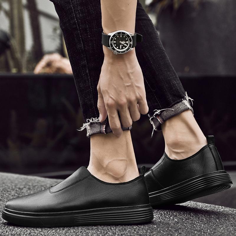 Fashion Leather Men Casual Shoes Youth Latest Trend Luxury Brand 2025 Mens Loafers Moccasins Business Daily Slip on Black Driving Shoes