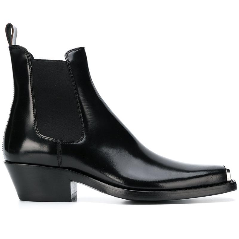 Men's Chelsea Square-Toe Iron Toe Boots - British Martin Trend